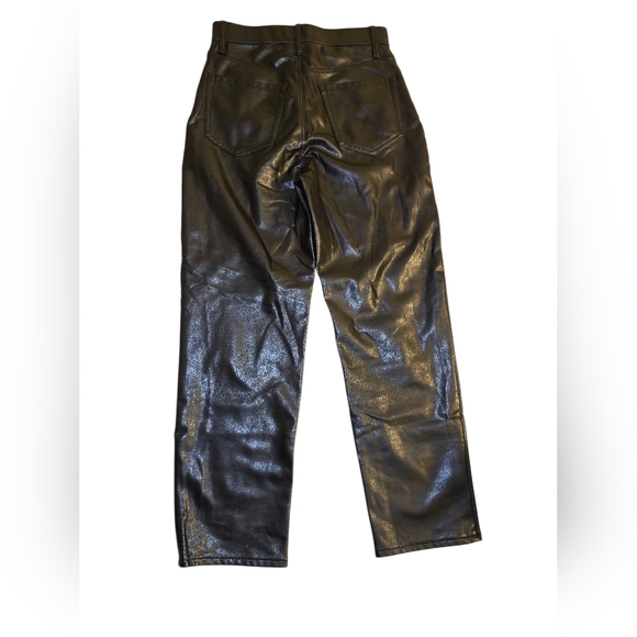Abercrombie & Fitch Women’s Faux Leather Ankle Straight Pants Black Size 27 / 4 - Picture 3 of 11